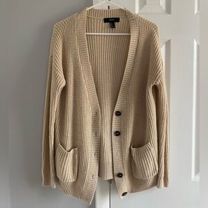 Forever 21 Button Cardigan Sweater Beige